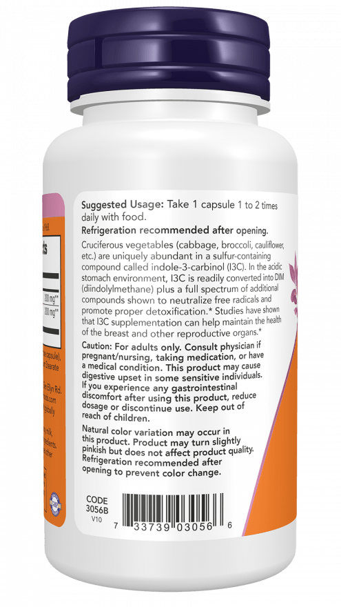 Indole-3-Carbinol (I3C) 200 mg with Flax Seed Lignan Extract – Dietary Supplement Capsules