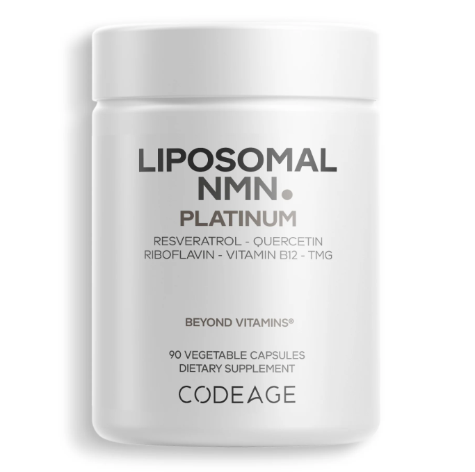Codeage Liposomal NMN Platinum 500 mg – NMN Dietary Supplement with Resveratrol & B-Vitamins, 90 Capsules