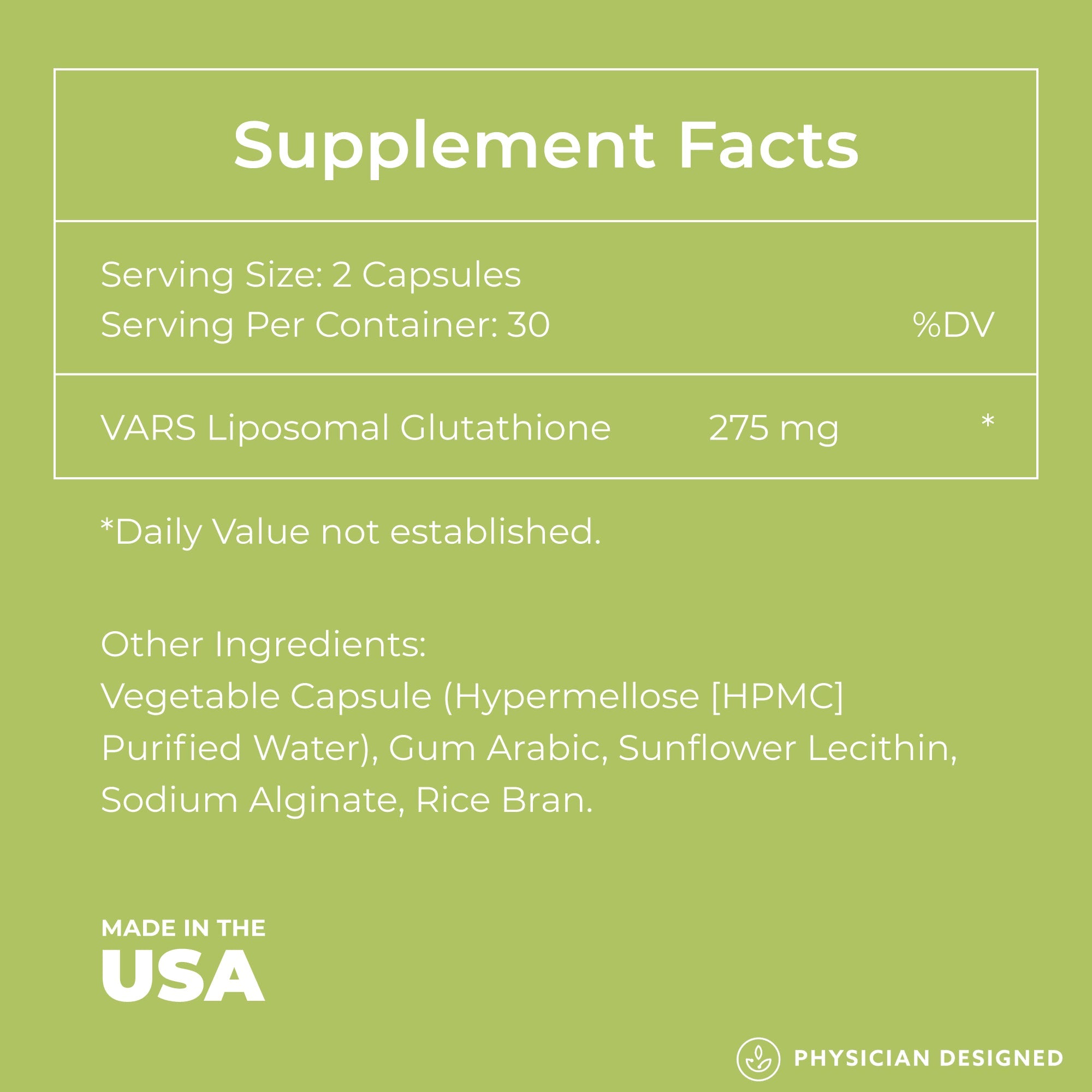VARS Glutathione Capsules | Antioxidant Supplement