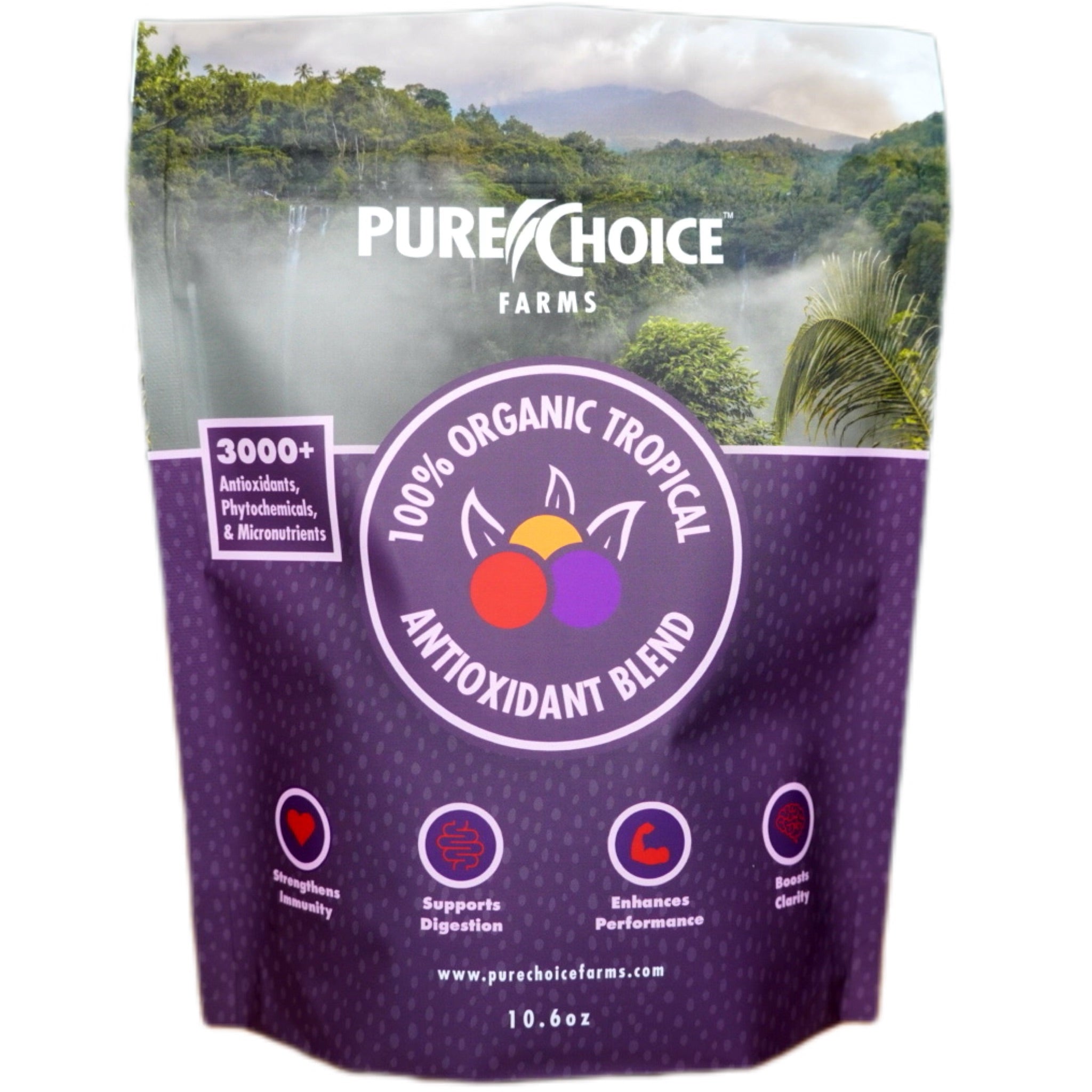 Organic Tropical Antioxidant Superfruit Blend Powder | Freeze-Dried Fruit Supplement with Acerola, Acai & Camu Camu